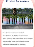 Sports threepiece gradient color frosted bouncing large capacity sports water bottle set cups