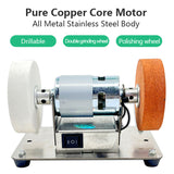 110V-220V Mini hine Table Coarse and Fine Double Wheels Household Electric Grinding Polishing 100W