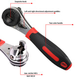Universal Socket Torque 6-22MM Adjustable Heat Treated Ratchet Wrench for Repairing Car Motorcycle
