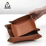 CRUSHER Leather Foldable Rollable Herb Rolg Valet Tray for Tobacco Pipe Tools Smoking Accessories