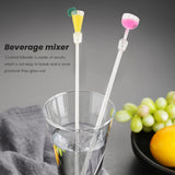 10Pcs Drink Mixing Stick Set Acrylic tail Mixer Blender Bar Supplies Swizzle Stirrer