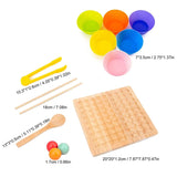 Toy Rainbow Ball Wooden Training Clip Beads Puzzle Board Game For 3+ Years Kids