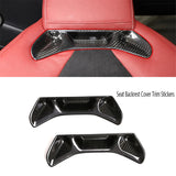 Carbon Fiber Black Car Seat Backrest Cover Trim Stickers for Toyota Supra GR A90 A91 5 2019-2022