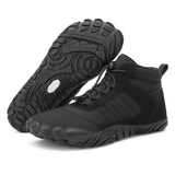 Outdoor shoes, waterproof hiking and mountaineering cotton with plush insulation, couple sports thick anti slip snow boots