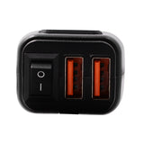Waterproof Motorcycles Mounted Dual Charger Kit with Voltmeter Switch QC3.0 Fast Charge SAE to USB + 24W