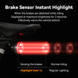 OFFBONDAGE Bicycle Smart Sensing Brake Tail LED USB Rechargeable MTB Road Bike High Light Cycg Accessories