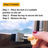 6 Pieces Adjustable Sliding Window Locks Stops Aluminum Alloy Door Frame Security Lock With Keys