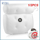 1/2PCS Non-Slip Cushioned Bath Tub Spa Bathtub Head Rest Pillow With Suction Cups For Neck Back Bathroom