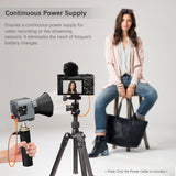 ZINE D-Tap to 5.5*2.5mm DC Connector 60cm Braided Wire For V-mount/Gold Mount Battery Monitor Light DSLR Rig Power Supply
