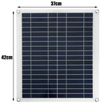 20W Portable Solar Panel Double USB 18V Metal Border Silicon Solars Panels with Car Charger Crocodile Clip for Camping