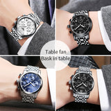 GUANQIN Brand Quartz Stainless steel Men's watches Sapphire mirror Waterproof Luminous Watch For Men Sport Luxury Chronograph