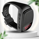Bluetooth-Compatible Sports Music FM Radio USB Charging Bike Cycg Watches Alarm Watch Audio for Running/Hiking