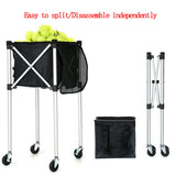 Folding Frame Big Capacity Aluminum Alloy Cart - Mobile Portable Trainer. Pick Up Tennis Ball Packing Basket