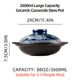 1pc Ceramic Stew Pot Casserole Dish Clay Cooking Shallow Pot, Hot Pot Soup Pot Traditional Rice Cooking Pot Terracotta Pot