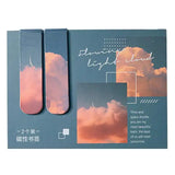Series Double-sided Magnet Bookmark Romantic Cloud Sky Landscape Magnetic Bookmar Book Lovers for Reading