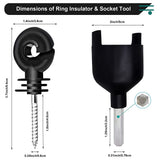 40Pcs Electric Screw,Electric Fence Ring Insulator Tape Screw Wood Post Insulators Screw-In,Screw