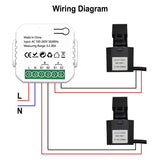 Upgrade Sensor Current Mutual Inductance Energy Meter 80A W/ Clamp CT 0.2-80A Tuya For Smart Life Wi-Fi Electric Accessories