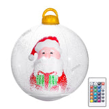 60cm Giant Luminous Christmas Balls With Lights Pvc Outdoor Xmas Iatable Ball Holiday Yard Lawn Porch Decor