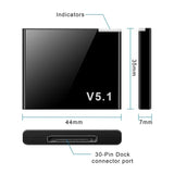 VIKEFON I-WAVE 30 Pin Bluetooth 5.1 Audio Receiver A2DP Music Mini Wireless Adapter For iPhone iPod 30Pin Jack Analog Speaker