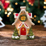 Glowing Cabin House with Led Lights Story Village Houses Festival Ornament Christmas Atmospheres Decor Props