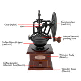 Kitchen Tool Mini Spice Mill Grinding Manual Coffee Grinder Hand Crank Coffee Maker Retro Vintage Handmade Coffee Beans Wooden