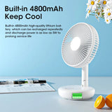 Standing Fan - 6 Inch Folding Portable with Telescopic/USB, Rechargeable Battery, 3 Speeds, Super Quiet, Adjustable Height