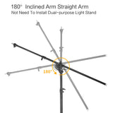 4m 2-in-1 Adjustable Boom Light Stand Tripod Heavy Duty 5kg Load Capacity with Sand Bag for Softbox Studio Strobe