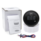 Red Light Digital 2" 52mm Pressure Gauge with Alarm 0~10 Bar Oil Press Meter 1/8NPT Sensor for Auto Car Boat Marine 12V 24V