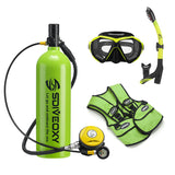 2L Scuba Diving Equipment/gear C Set Mini Tank Mask/Adapter Cyder Oxygen Bottle Underwater Snorkeg