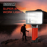 27W 6000LM LED Work Light Flashlight Spotlight Portable Outdoor Camping Electric Torch for Milwaukee 10.8V-12V Li-ion Battery