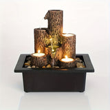 1pc Tree Stump Shape USB-powered Desktop Fountain Furniture Decoration Multi-functional 3-layer Design Soothing Desktop Fountain, Candles Holder Lovers Gift, Wedding Gift, Office Livingg Room Home Decor