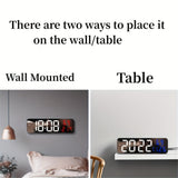 1pc 22.86cm Large Digital Wall Clock With Temperature And Humidity Display, 3 Alarms, Night Mode, And 12/24H LED Display - Battery Is Excluded