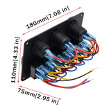 DIY 6 Gang Rocker Switch Panel for RV Marine Car Vehicles Truck Boat Fuse Panels Waterproof Voltmeter Dual USB Charger Port 12V