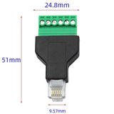 5 Pcs Male To 6 Pins Screw Terminal Block Adapter For Cat3 Handset Cable Extension, RJ12 6P6C Modular Connectors