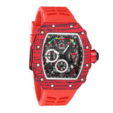 PINTIME 2023 Hot Men's Watch Fashion Marbling Case Leather Strap Quartz Watches Sport Waterproof Chronograph Wristwatch Relogio