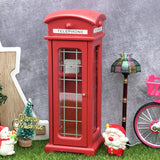 1/12 Scale Wooden Telephone Booth Figurine Miniature Ornament Craft Accessory For Dollhouse Pretend Play Toys