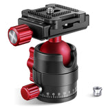Camera Mini Ballhead Cold Shoes Microphone Tripod Head Ball Head with 1/4 Quick Release Plate for Tripod Monopod DSLR
