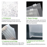 50pcs Packaging Clear Zipper Plastic Poly Bags Resealable Slider Closure Storage Bag Pouch for Organizer