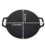 1pc, Cast Iron Roti Tawa, Double Handled Cast Iron Crepe Pan For Dosa, Tortillas, Nonstick Round Griddle Grill Pan For BBQ
