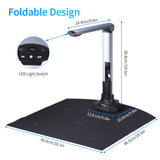 BK52 Portable Book & Document Camera - Capture A3 Size, HD 10 Mega-pixels, USB 2.0 High Speed Scanner with LED Light for ID Cards