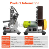 110V/220V Desktop Vertical Mini Electric Abrasive Belt Sandpaper Polishing DIY Angle Grinder Sening hine