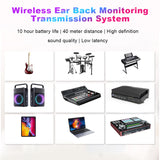 In-Ear Monitor Rechargeable Transmitter Receiver Wireless IEM System for Studio Band Rehearsal Live Performance