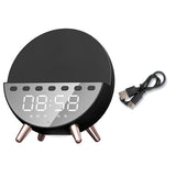 1 Set Powerful Speaker Night Light Music Listening Multi-purpose Bluetooth-compatible 5.1 Alarm Clock Wireless Phone Charger Sound Box Home Supply