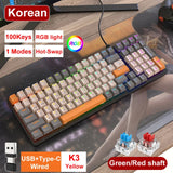 K96 Gaming nical RGB Backlight 100 Key Hotswap Red/Green Switch 2.4G/BT5.0 Wireless Keyboard for PC Computer Gamer
