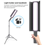 20W Handheld Photography Lamp Portable LED Light Wand with Bardoorn CRI≥ 95Ra RGB Full Color 2500K-9900K Wireless Control