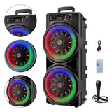 Bluetooth-Compatible Portable Support USB/TF/AUX/FM/BT/MIC Wireless Stereo Speaker for Home Outdoor Party Gifts