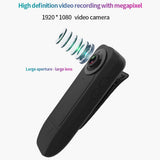 1080P Mini Body with Audio Clip-on Recorder Wide Angle Video Camera Built-in Battery Night Vision Motion Detection