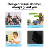 Video Doorbell Camera Wireless with Chime Ringer - Battery Powered, Smart AI PIR Human Detection, 2.4G WiFi, 2-Way Audio, Night View