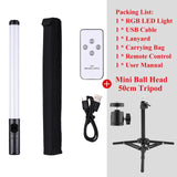 20W Handheld RGB Stick LED Light Wand 3000K-6000K Dimmable Remote Control for Party Live Streaming Video Shooting