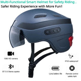 Bike Helmet Built-in Camera,Quick Release Visor By Magnetic Point,Smart Taillight with Turn Signal,Bluetooth Calg&Play